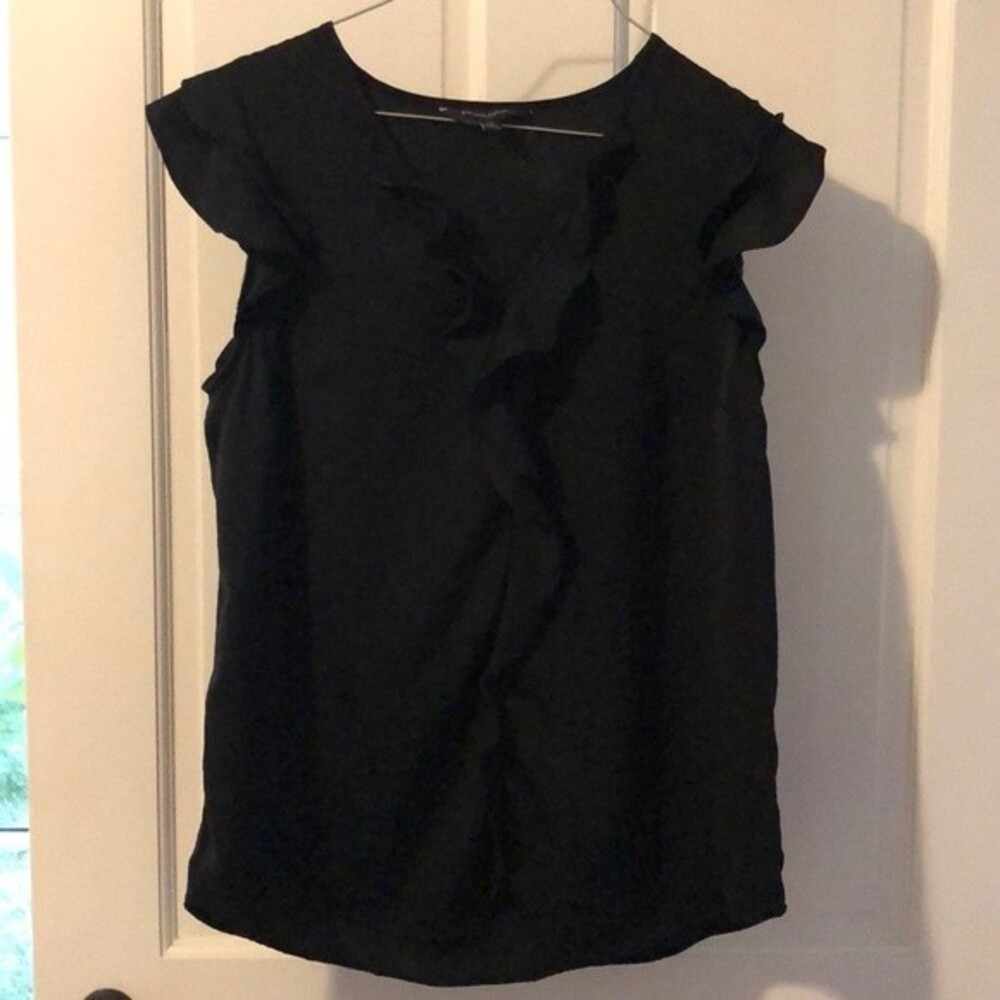 Banana Republic Flutter Sleeve Black Boho Sleeveless Top Size Small